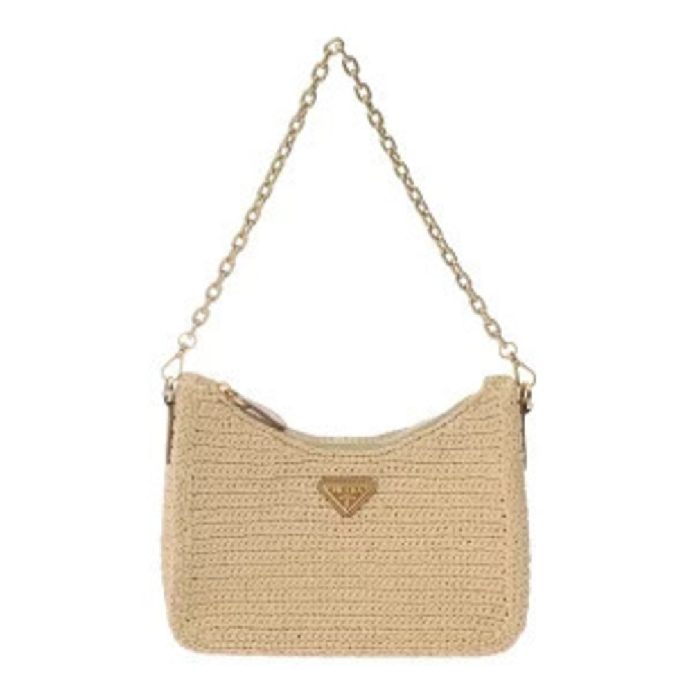 Prada Re Edition Bag Raffia Shoulder Bag Beige Tan